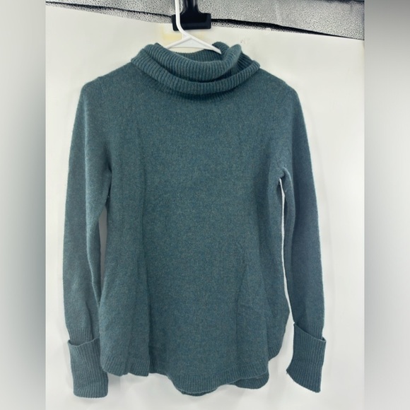 Turtleneck cashmere sweater size M medium green - Picture 4 of 5